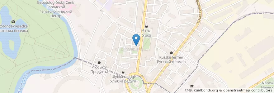 Mapa de ubicacion de Детский сад №105 en Russie, District Fédéral Du Nord-Ouest, Oblast De Léningrad, Saint-Pétersbourg, Адмиралтейский Район, Екатерингофский Округ.