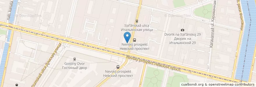 Mapa de ubicacion de Хинкальная на Неве en Russland, Föderationskreis Nordwest, Oblast Leningrad, Sankt Petersburg, Центральный Район, Palastviertel.