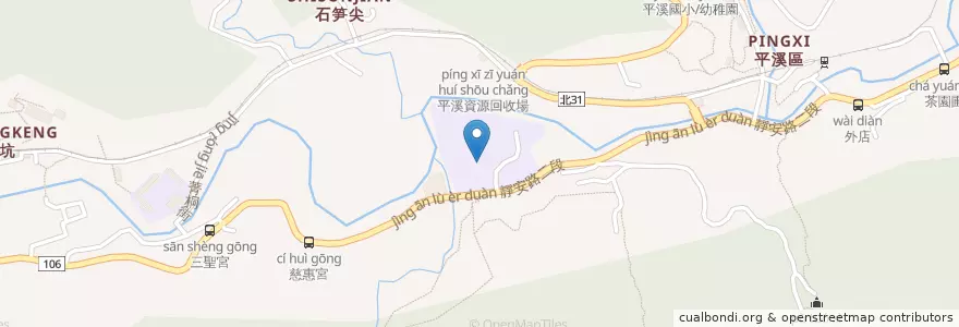 Mapa de ubicacion de 土地公廟 en Taiwan, 新北市, 平溪區.