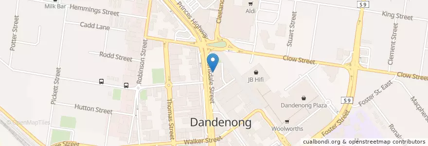Mapa de ubicacion de Commonwealth Bank en Avustralya, Victoria, City Of Greater Dandenong.