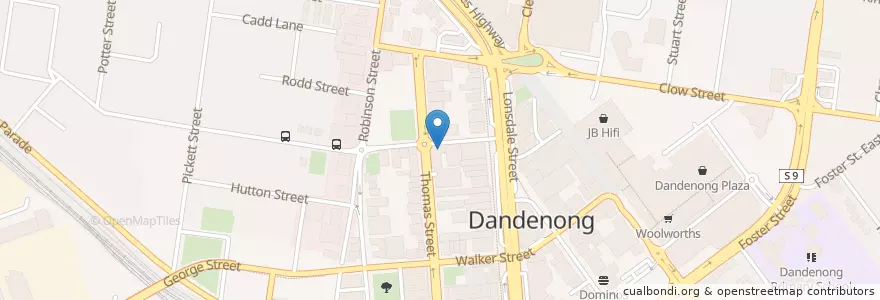 Mapa de ubicacion de Jahan's Best Food en Avustralya, Victoria, City Of Greater Dandenong.