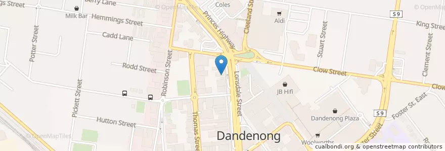 Mapa de ubicacion de Salang Restaurant & Cafe en استرالیا, Victoria, City Of Greater Dandenong.