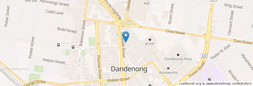 Mapa de ubicacion de Westpac en Australia, Victoria, City Of Greater Dandenong.