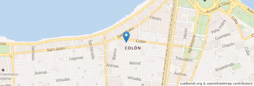 Mapa de ubicacion de pizza? en Cuba, La Havane, Centro Habana.