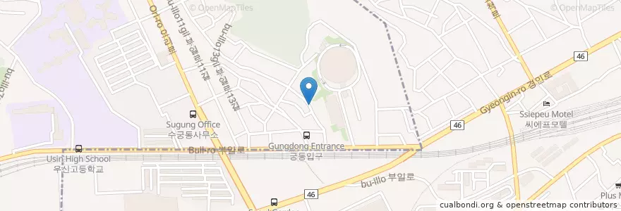 Mapa de ubicacion de 연세중앙교회 교육관 en Südkorea, Seoul, 구로구.