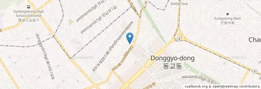 Mapa de ubicacion de Pizza School en كوريا الجنوبية, سول, 마포구, 서교동.