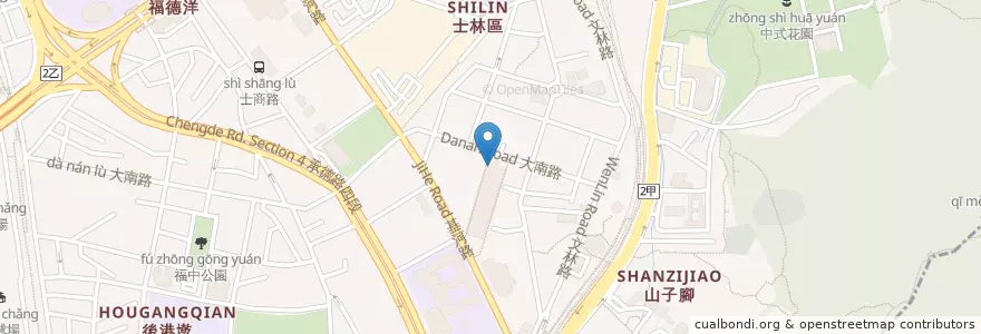 Mapa de ubicacion de 五豬牛排 en 台湾, 新北市, 台北市, 士林区.