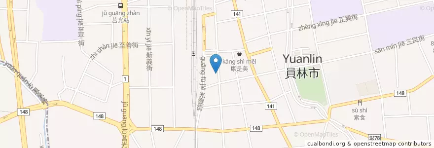 Mapa de ubicacion de Mos Burger en تايوان, مقاطعة تايوان, مقاطعة تشانغوا, 員林市.