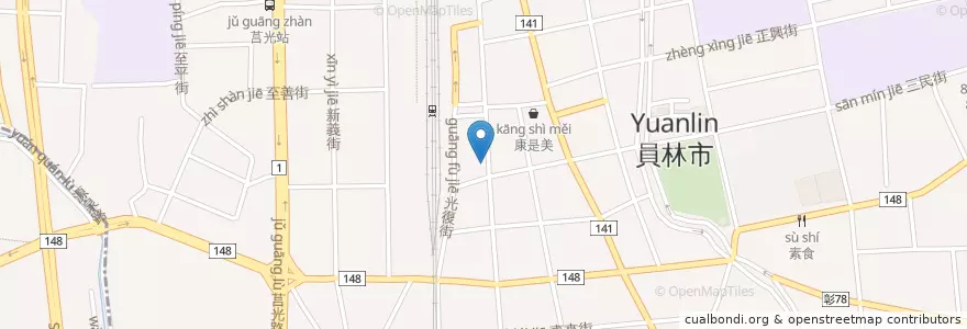 Mapa de ubicacion de 聯邦商業銀行 en Tayvan, 臺灣省, Changhua, 員林市.