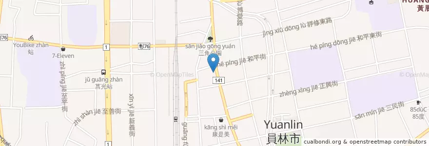 Mapa de ubicacion de CoCo en Tayvan, 臺灣省, Changhua, 員林市.