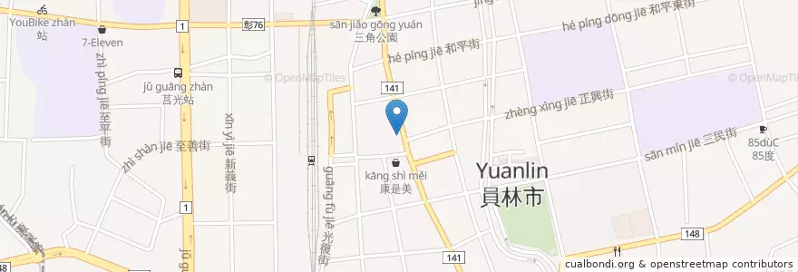 Mapa de ubicacion de Curry house en Taiwan, 臺灣省, Changhua, 員林市.
