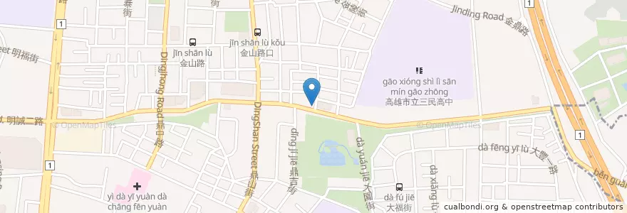Mapa de ubicacion de 里歐歐式早餐 en Taiwán, Kaohsiung, 三民區.