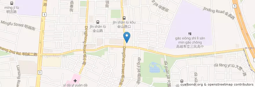 Mapa de ubicacion de 大埔鐵板燒 en Taiwan, Kaohsiung, 三民區.