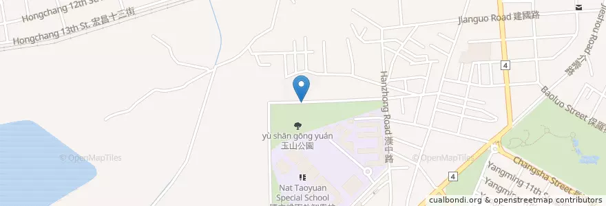 Mapa de ubicacion de 玉山公園 en 台湾, 桃園市, 桃園区.