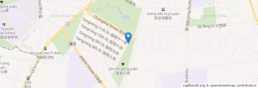 Mapa de ubicacion de 建新公園 en Taiwan, Taoyuan, Taoyuan.