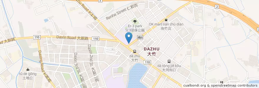 Mapa de ubicacion de 大竹國小 en تایوان, 桃園市, 蘆竹區.