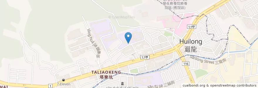 Mapa de ubicacion de 迴龍國中小 en Taiwán, Taoyuan, 龜山區.