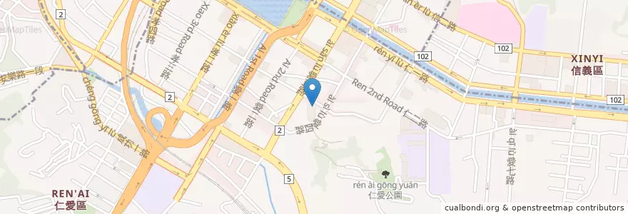 Mapa de ubicacion de 邢記鼎邊銼 en Taiwan, Taiwan Province, Keelung, Ren'ai.