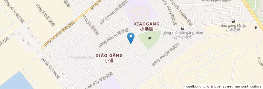 Mapa de ubicacion de 小港郵局 en Taiwan, Kaohsiung, Distretto Di Xiaogang.