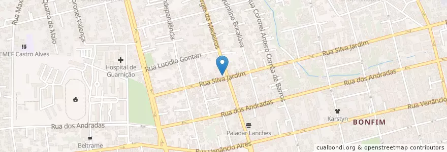 Mapa de ubicacion de Esquina Lanches en ブラジル, 南部地域, リオグランデ・ド・スル, Região Geográfica Intermediária De Santa Maria, Região Geográfica Imediata De Santa Maria, Santa Maria.