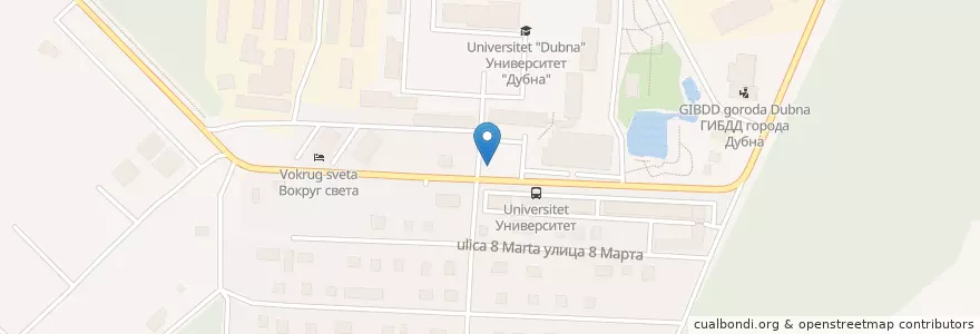 Mapa de ubicacion de Гриль Стоп en ロシア, 中央連邦管区, モスクワ州, Городской Округ Дубна.