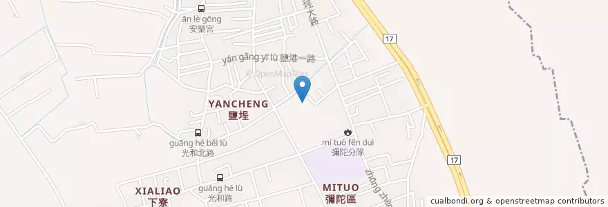 Mapa de ubicacion de 彌陀公園分館 en تايوان, كاوهسيونغ, 彌陀區.