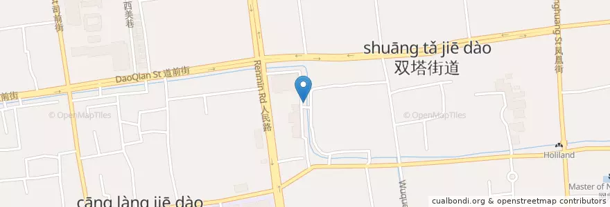 Mapa de ubicacion de 姑苏区双塔街道沧浪亭社区居民委员会 en چین, سوژو, جیانگسو, 姑苏区, 双塔街道.