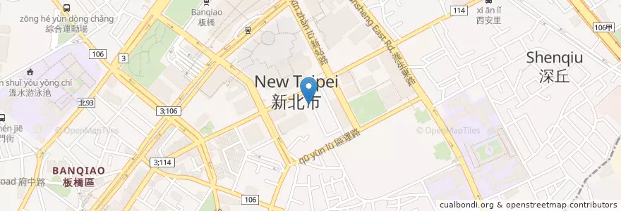 Mapa de ubicacion de 向日葵食堂 en Taiwan, 新北市, 板橋區.