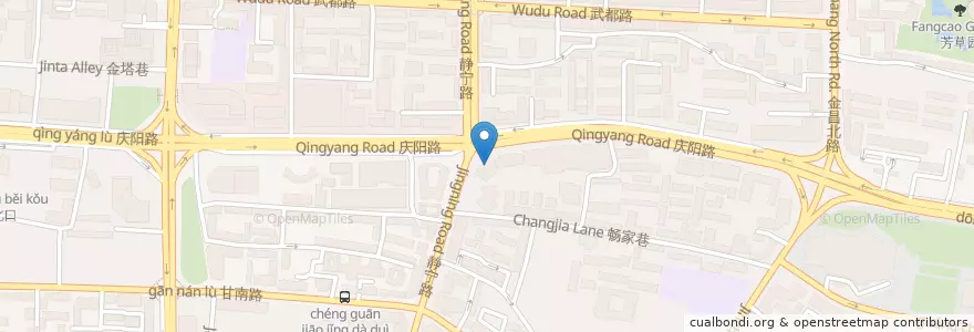 Mapa de ubicacion de 中国邮政储蓄银行 en 中国, 甘粛省, 蘭州市, 城关区, 皋兰路街道.