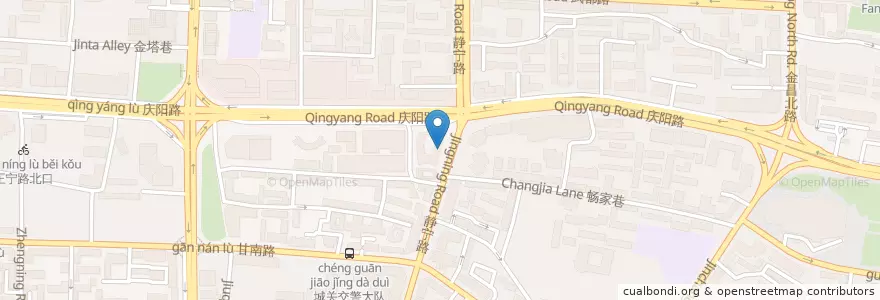 Mapa de ubicacion de 牛肉面 en الصين, قانسو, 兰州市 (Lanzhou), 城关区.