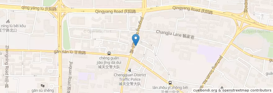 Mapa de ubicacion de 亚东五官科医院 en 中国, 甘肃省, 兰州市 (Lanzhou), 城关区.