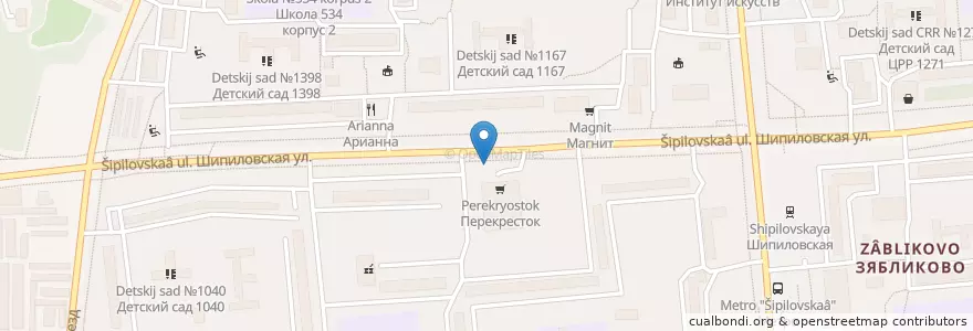 Mapa de ubicacion de Ярмарка выходного дня en ロシア, 中央連邦管区, モスクワ, Южный Административный Округ, Район Зябликово.