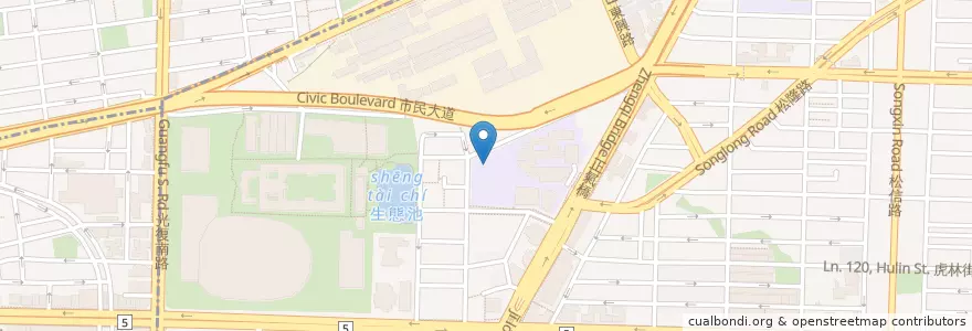 Mapa de ubicacion de 松山高中地下停車場 en تايوان, تايبيه الجديدة, تايبيه, 信義區.
