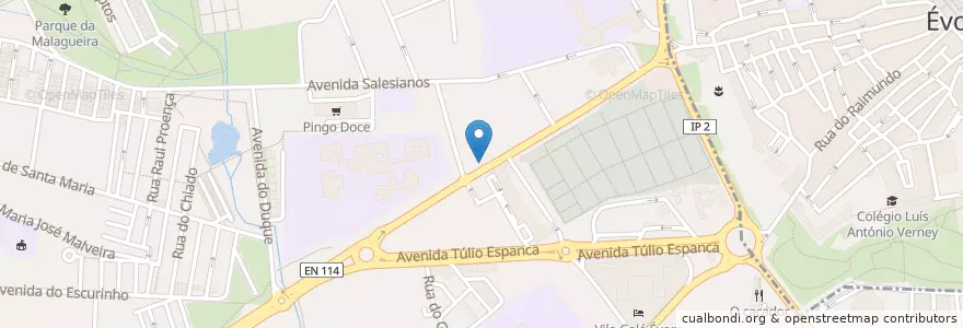 Mapa de ubicacion de S. Sebastião en Portugal, Alentejo, Alentejo Central, Évora, Évora, Malagueira E Horta Das Figueiras.