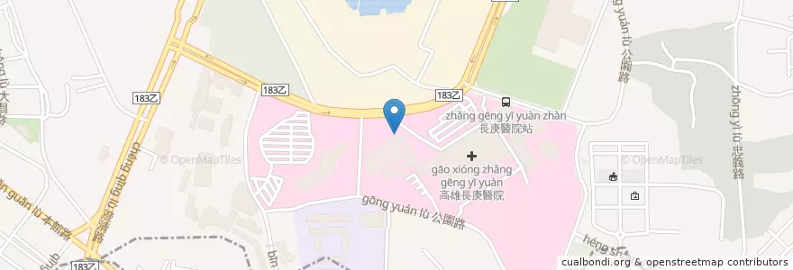 Mapa de ubicacion de 地下停車場 en Taiwan, Kaohsiung, Distretto Di Niaosong.