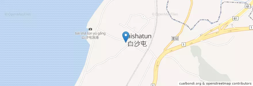 Mapa de ubicacion de 五雲宮 en Taiwan, 臺灣省, 苗栗縣, 通霄鎮.