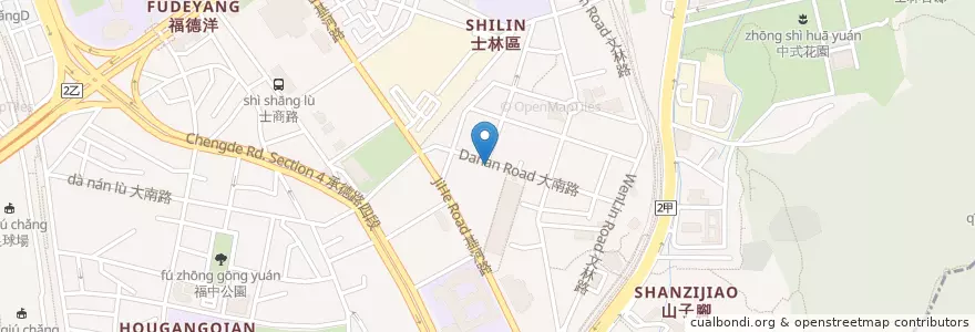 Mapa de ubicacion de 正品快炒店 en تایوان, 新北市, تایپه, 士林區.