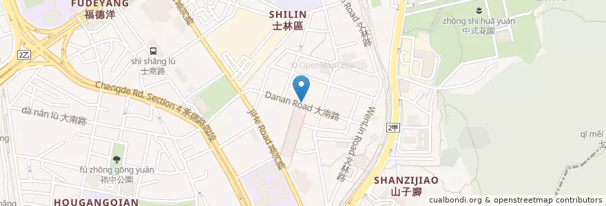 Mapa de ubicacion de 惡魔雞排 en Tayvan, 新北市, Taipei, 士林區.