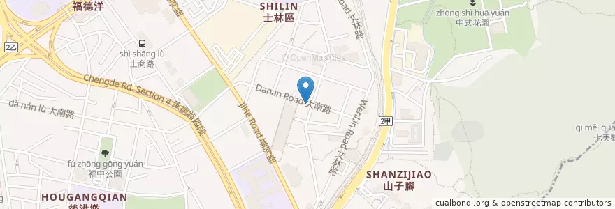 Mapa de ubicacion de 胡椒餅 en Taiwan, Nuova Taipei, Taipei, 士林區.