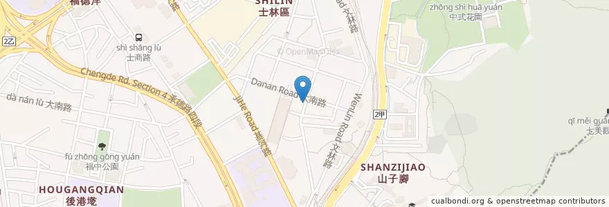 Mapa de ubicacion de 米大師 伴手禮轉賣店 en Taiwan, Nuova Taipei, Taipei, 士林區.