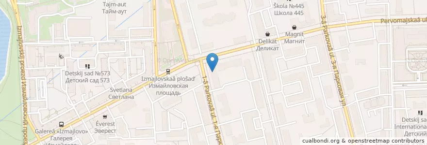 Mapa de ubicacion de Эфис en Rusia, Distrito Federal Central, Москва, Восточный Административный Округ, Район Измайлово.