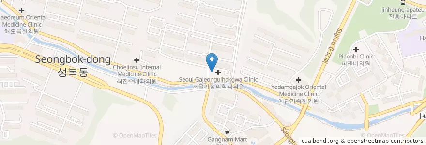 Mapa de ubicacion de KEB 하나은행 수지성복지점 en 대한민국, 경기도, 용인시, 수지구.