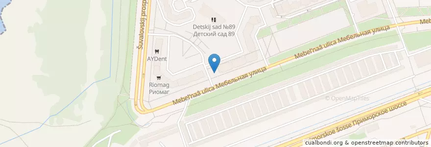Mapa de ubicacion de Автомойка 24 en Russland, Föderationskreis Nordwest, Oblast Leningrad, Sankt Petersburg, Приморский Район, Округ № 65.