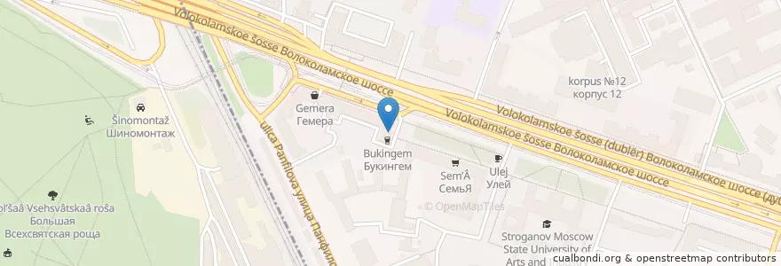 Mapa de ubicacion de Москва 125080 en Russia, Central Federal District, Moscow, Sokol District.