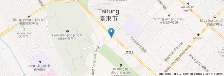 Mapa de ubicacion de 摩斯漢堡 en Taiwan, 臺灣省, Taitung, 臺東市.