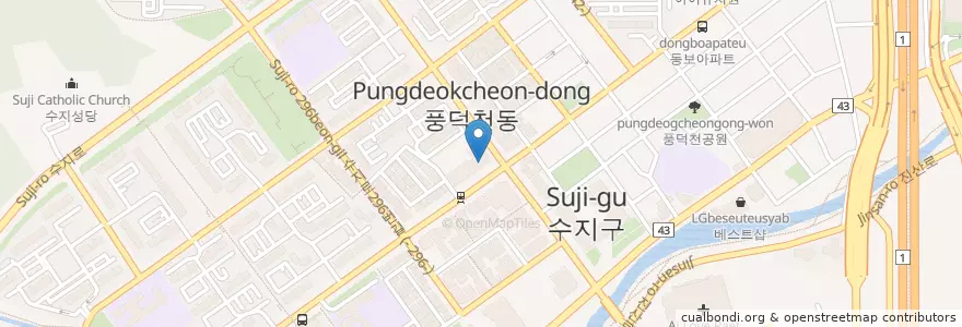 Mapa de ubicacion de 맥도날드 en Республика Корея, Кёнгидо, 용인시, 수지구.