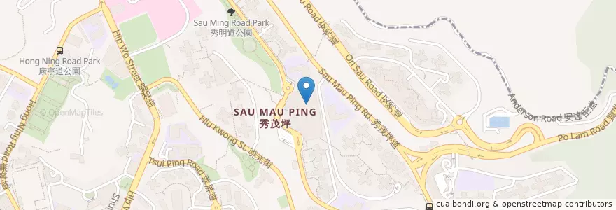 Mapa de ubicacion de 翠河餐廳 en China, Cantão, Hong Kong, Kowloon, Novos Territórios, 觀塘區 Kwun Tong District.