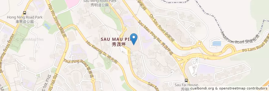 Mapa de ubicacion de 元氣壽司 en 中国, 広東省, 香港, 九龍, 新界, 觀塘區 Kwun Tong District.