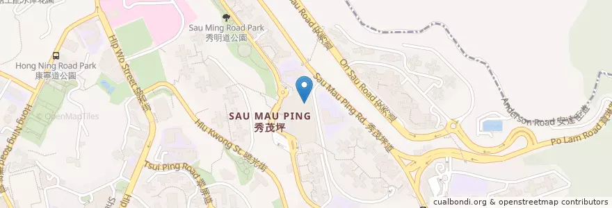 Mapa de ubicacion de 秀茂坪街市 en الصين, غوانغدونغ, هونغ كونغ, كولون, الأقاليم الجديدة, 觀塘區 Kwun Tong District.