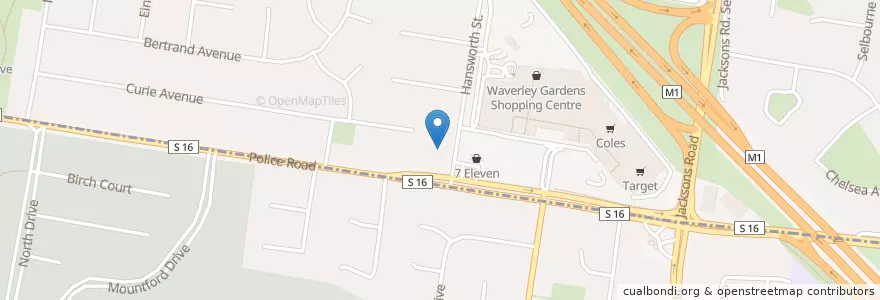 Mapa de ubicacion de Waverley Gardens Dental Clinic en Avustralya, Victoria.